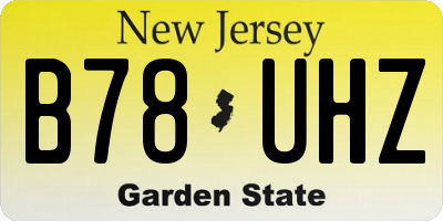NJ license plate B78UHZ