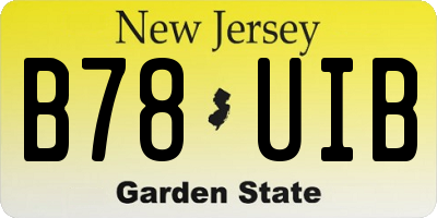 NJ license plate B78UIB