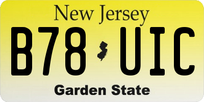 NJ license plate B78UIC