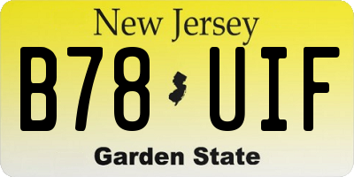 NJ license plate B78UIF