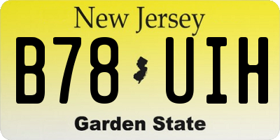 NJ license plate B78UIH