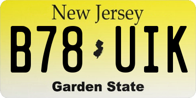 NJ license plate B78UIK