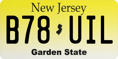 NJ license plate B78UIL