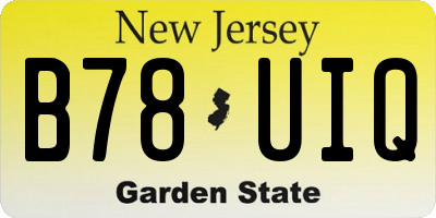 NJ license plate B78UIQ