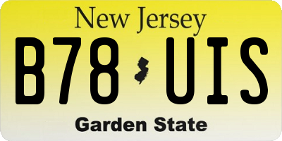 NJ license plate B78UIS