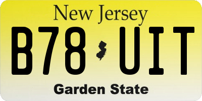 NJ license plate B78UIT