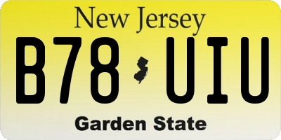 NJ license plate B78UIU