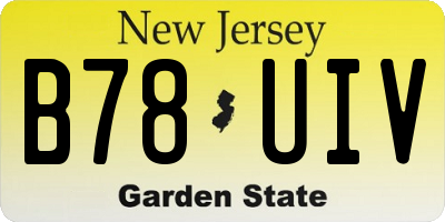 NJ license plate B78UIV