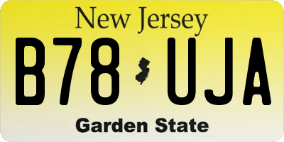 NJ license plate B78UJA