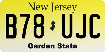 NJ license plate B78UJC