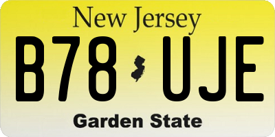 NJ license plate B78UJE