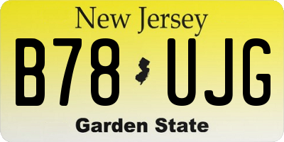 NJ license plate B78UJG