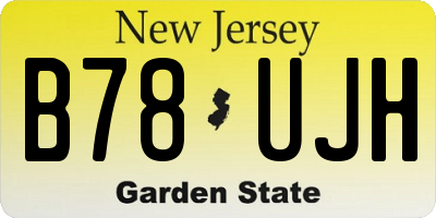 NJ license plate B78UJH