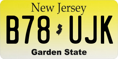 NJ license plate B78UJK