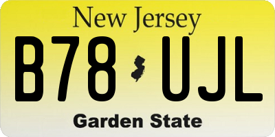 NJ license plate B78UJL