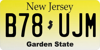 NJ license plate B78UJM