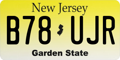 NJ license plate B78UJR