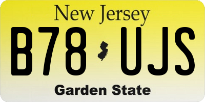 NJ license plate B78UJS