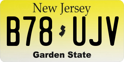 NJ license plate B78UJV
