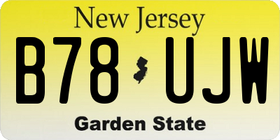 NJ license plate B78UJW