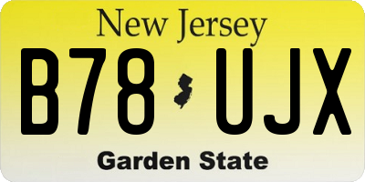 NJ license plate B78UJX