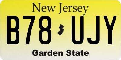 NJ license plate B78UJY