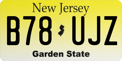 NJ license plate B78UJZ
