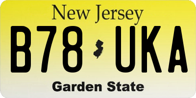 NJ license plate B78UKA