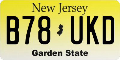 NJ license plate B78UKD