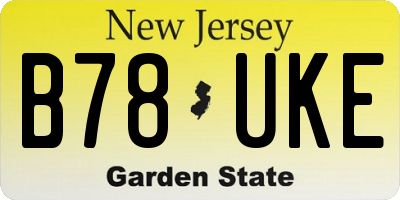NJ license plate B78UKE