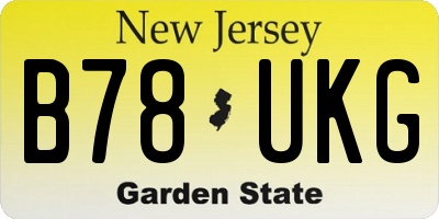 NJ license plate B78UKG