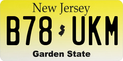 NJ license plate B78UKM