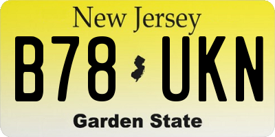 NJ license plate B78UKN