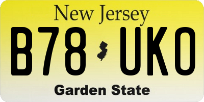 NJ license plate B78UKO