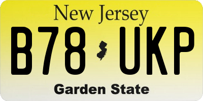 NJ license plate B78UKP