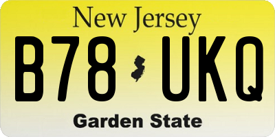 NJ license plate B78UKQ