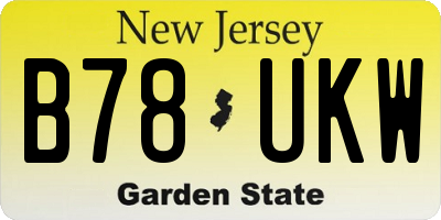 NJ license plate B78UKW