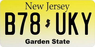 NJ license plate B78UKY