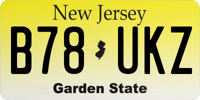 NJ license plate B78UKZ