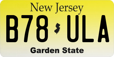 NJ license plate B78ULA