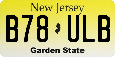 NJ license plate B78ULB