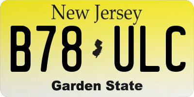 NJ license plate B78ULC
