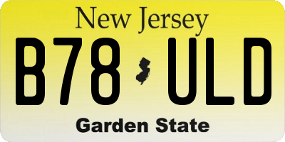 NJ license plate B78ULD