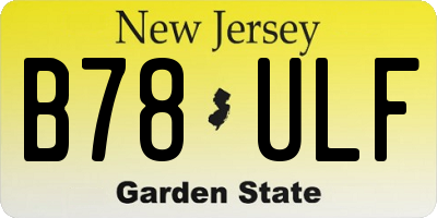 NJ license plate B78ULF