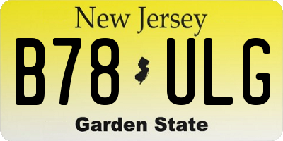 NJ license plate B78ULG