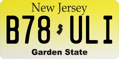 NJ license plate B78ULI
