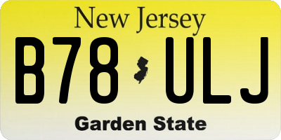 NJ license plate B78ULJ