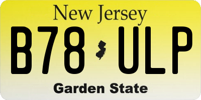 NJ license plate B78ULP