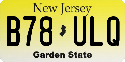 NJ license plate B78ULQ