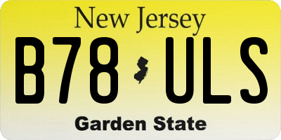 NJ license plate B78ULS